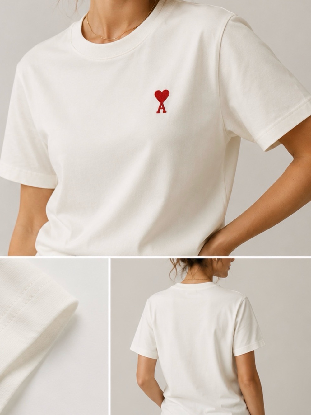 Ami Paris Authentic Off-White Boxy Tee